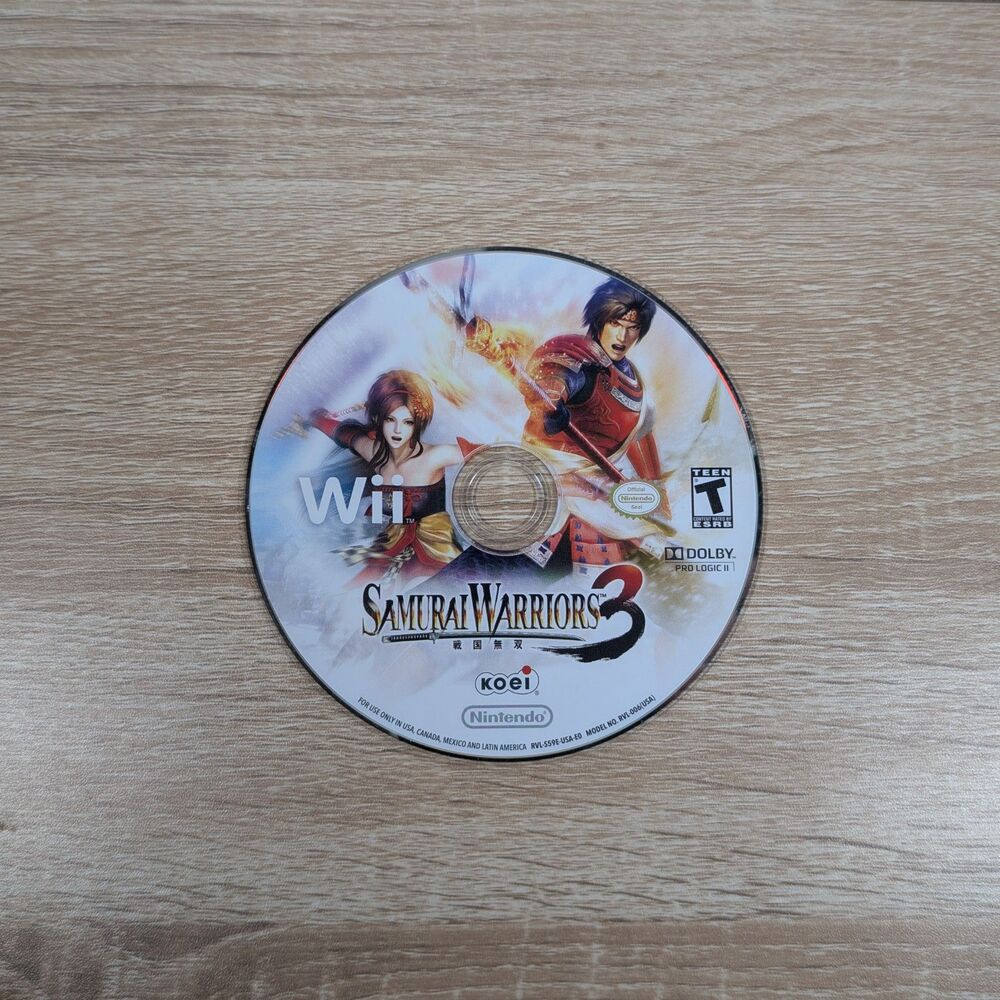 Samurai Warriors 3 (Nintendo Wii, 2010) Disc Only - Tested & Working